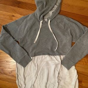 Motherhood Maternity Gray and White Hoodie Size Medium